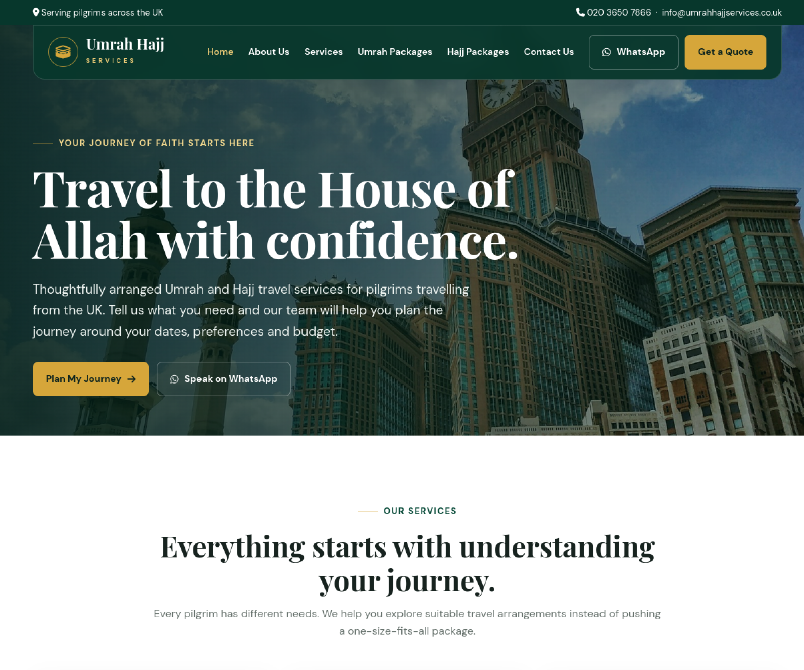 Umrah Hajj Services website