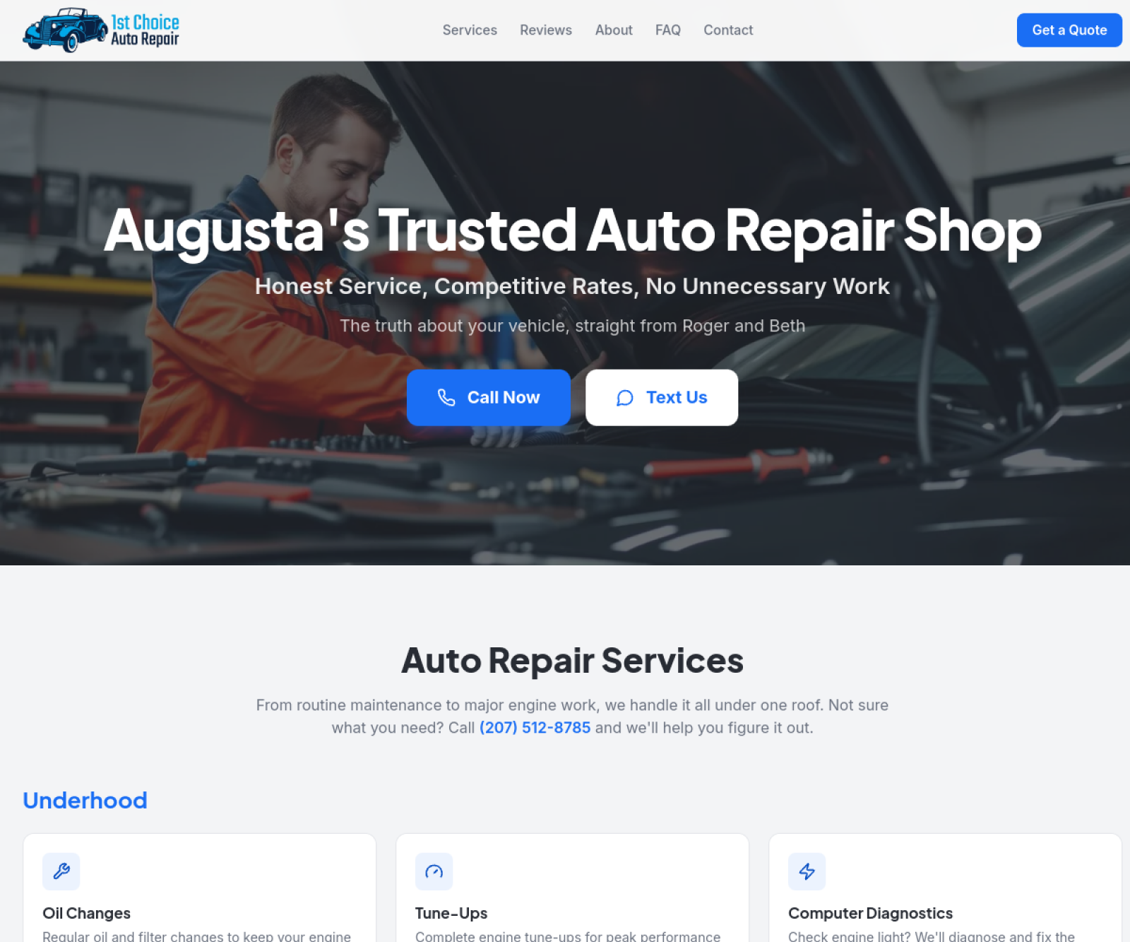 1st Choice Auto website