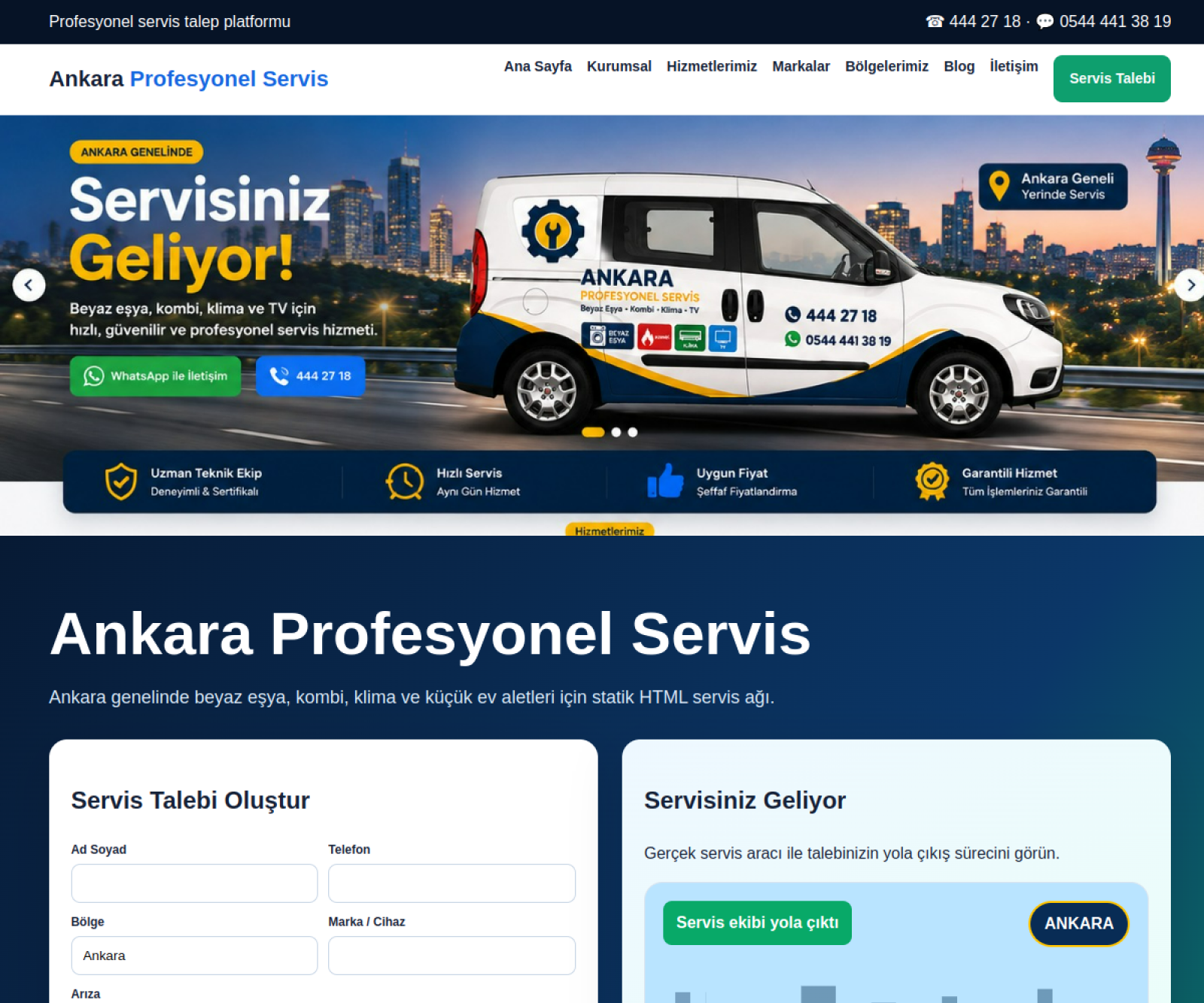 Beyaz Eşya Servisi site önizlemesi