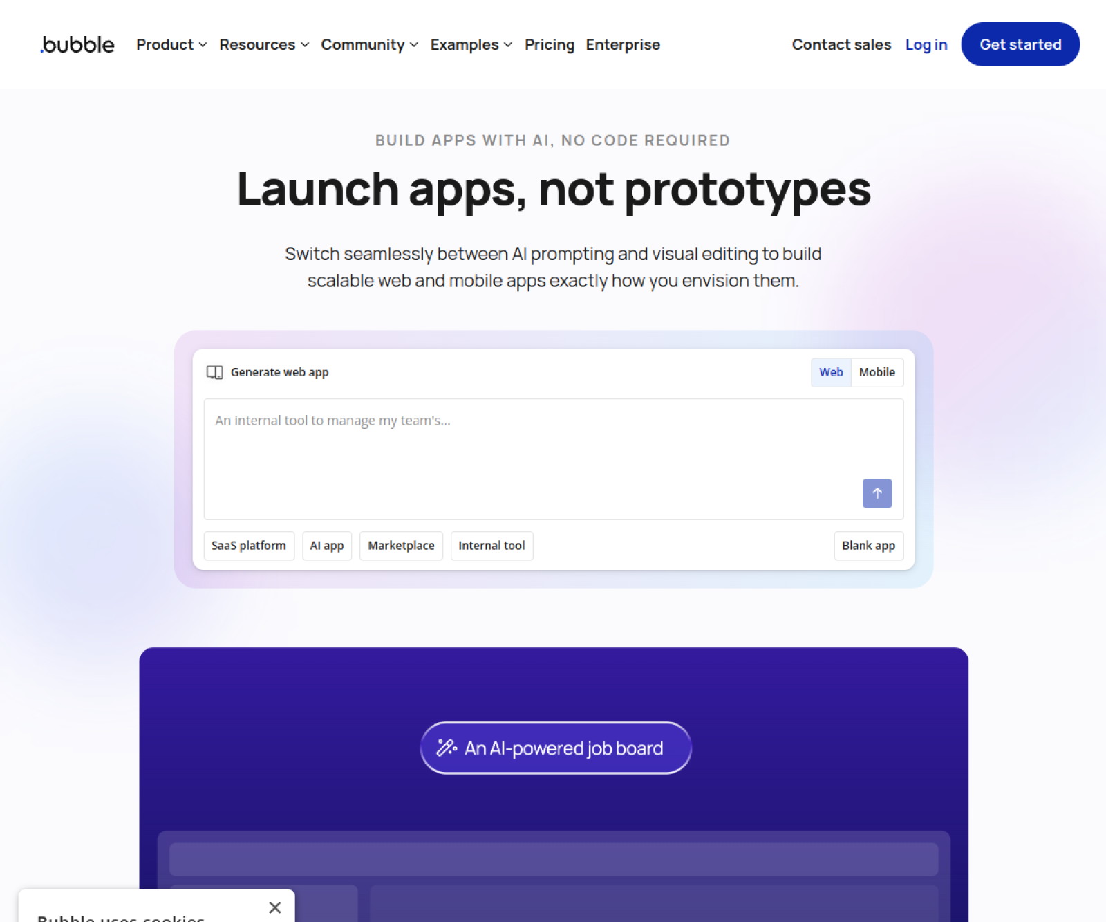 Bubble website preview
