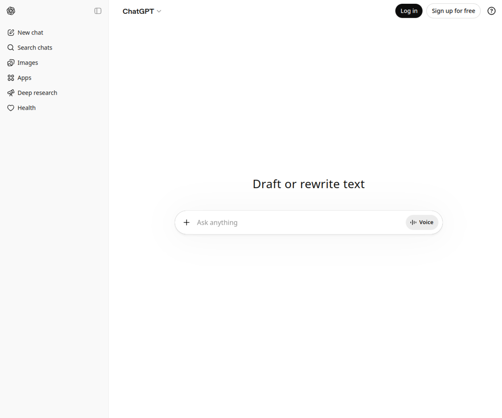 ChatGPT website preview