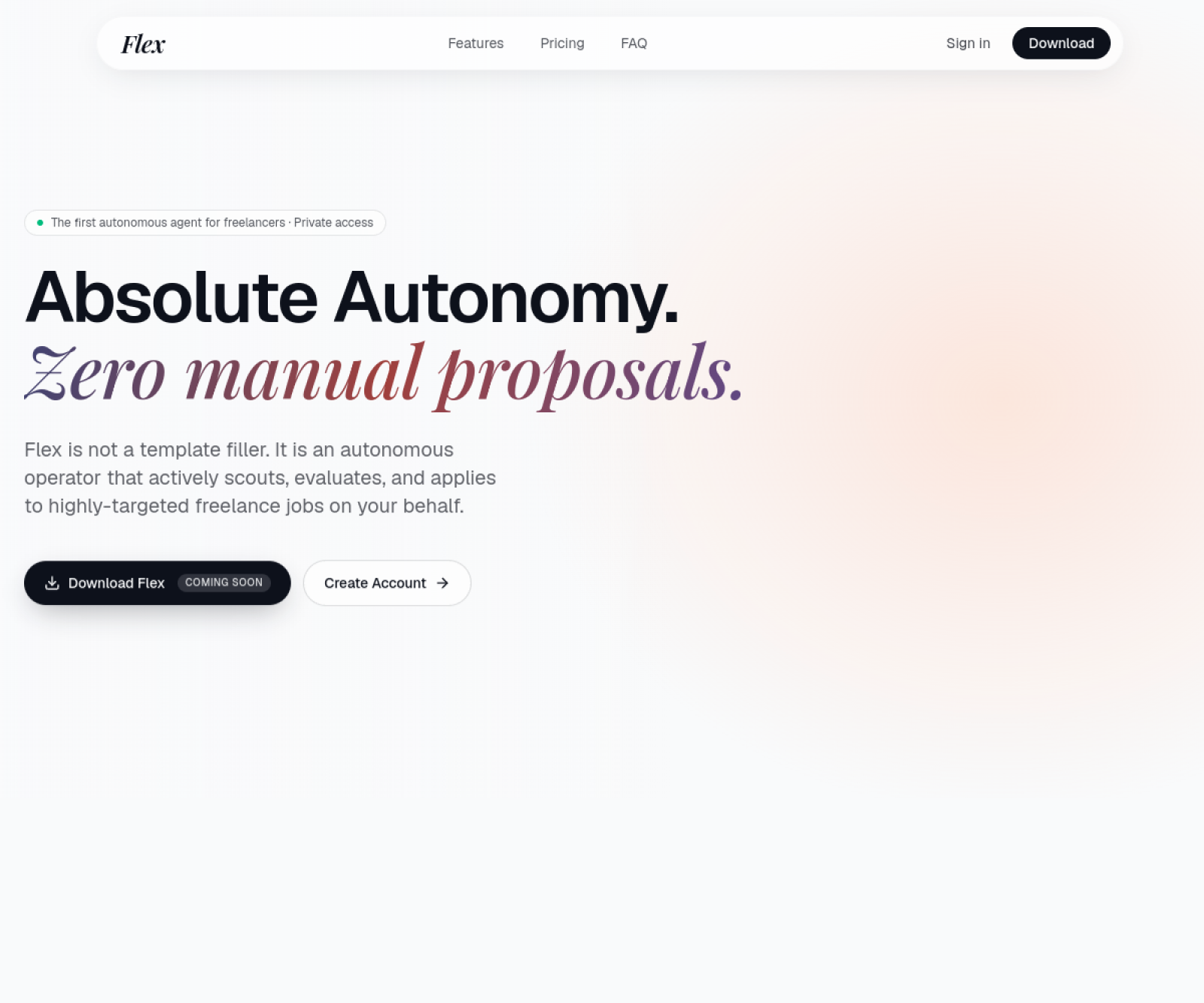 Flex website screenshot