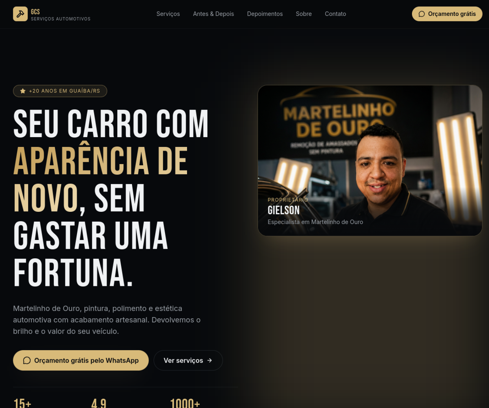 Site Martelinho de Ouro Gielson