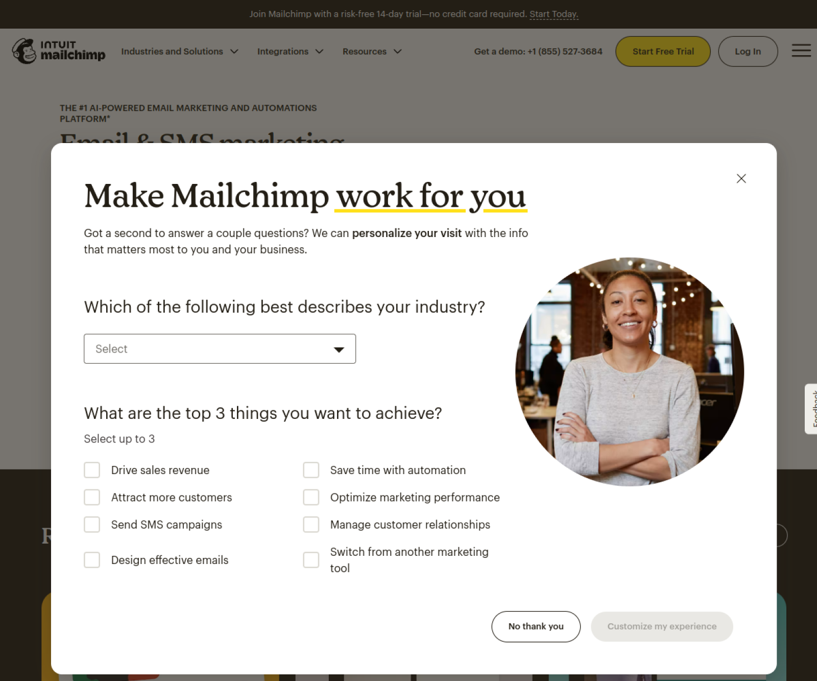 Mailchimp website preview