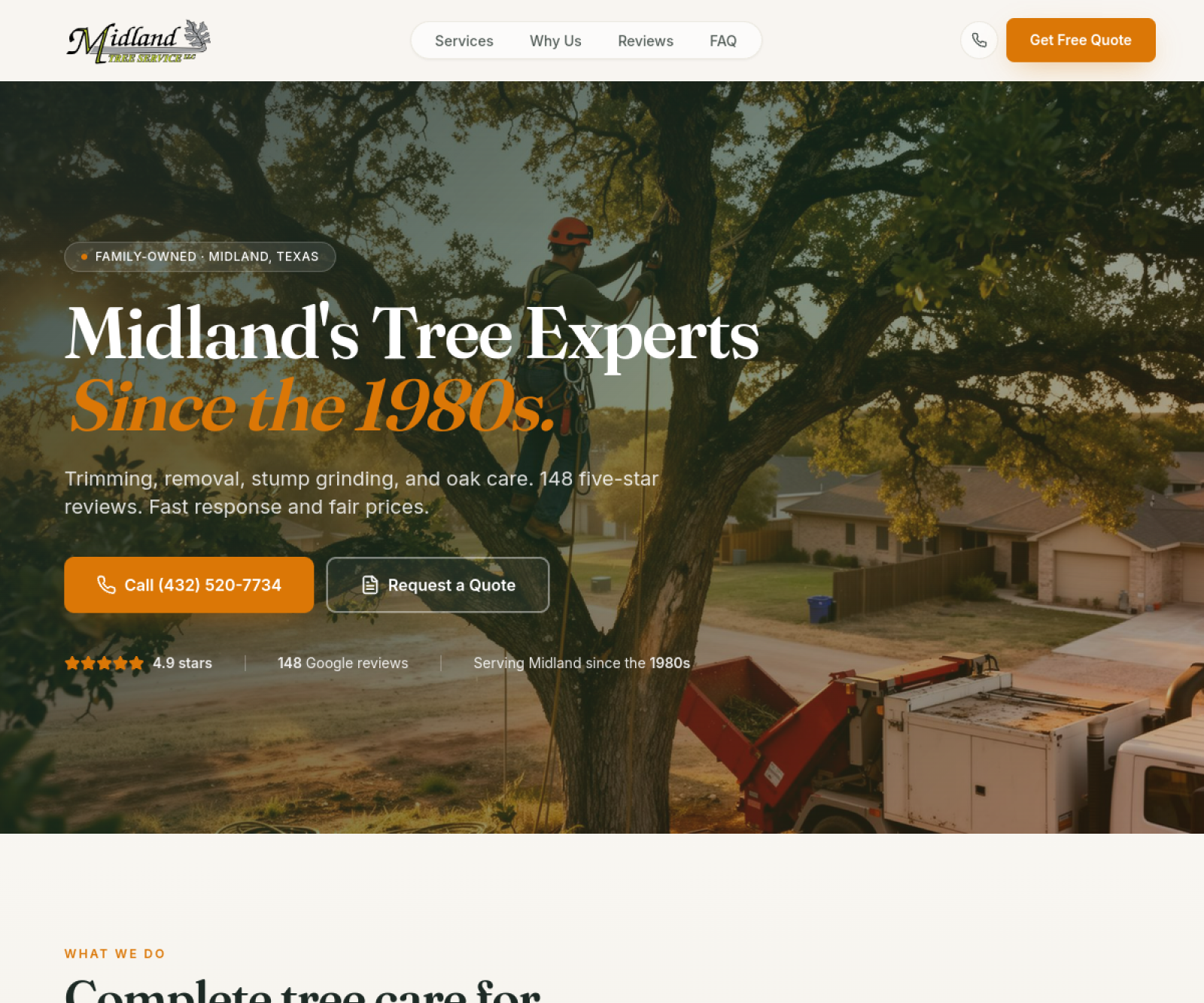 Midland Tree Service website