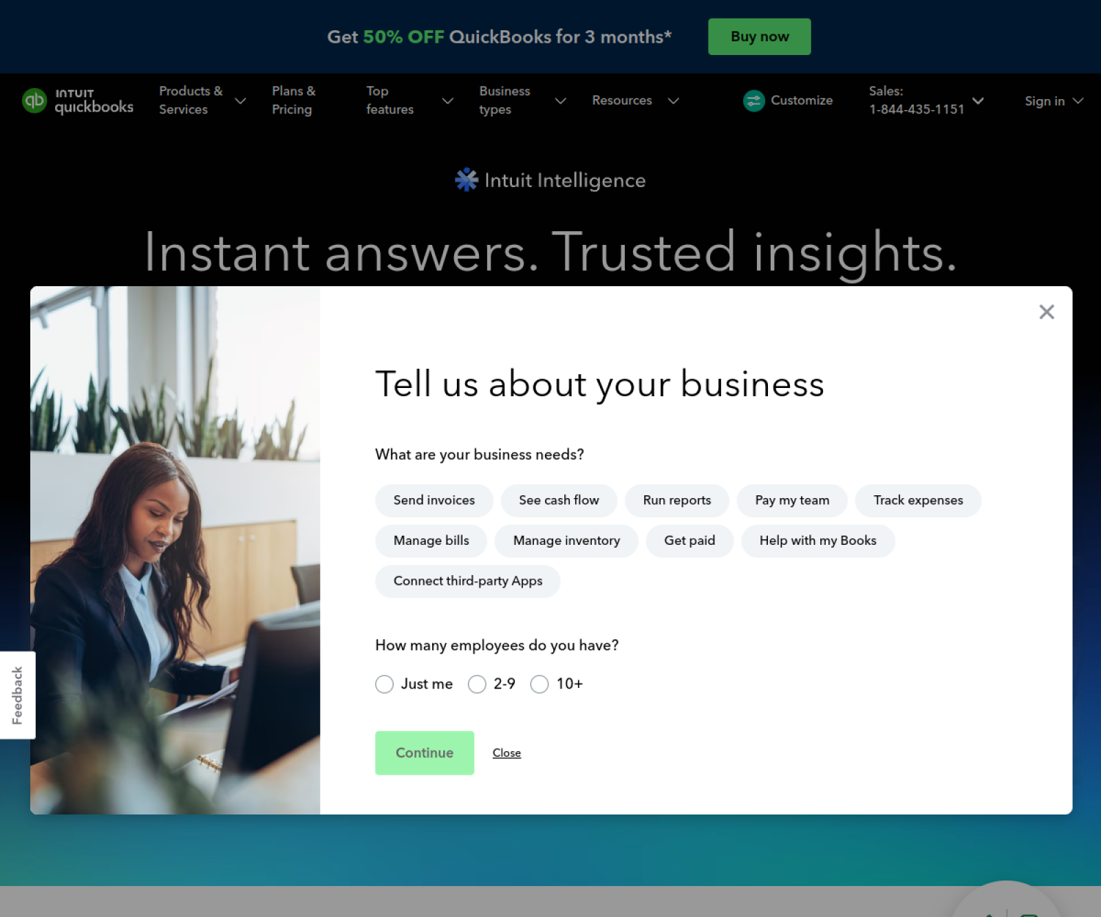 QuickBooks Online website preview