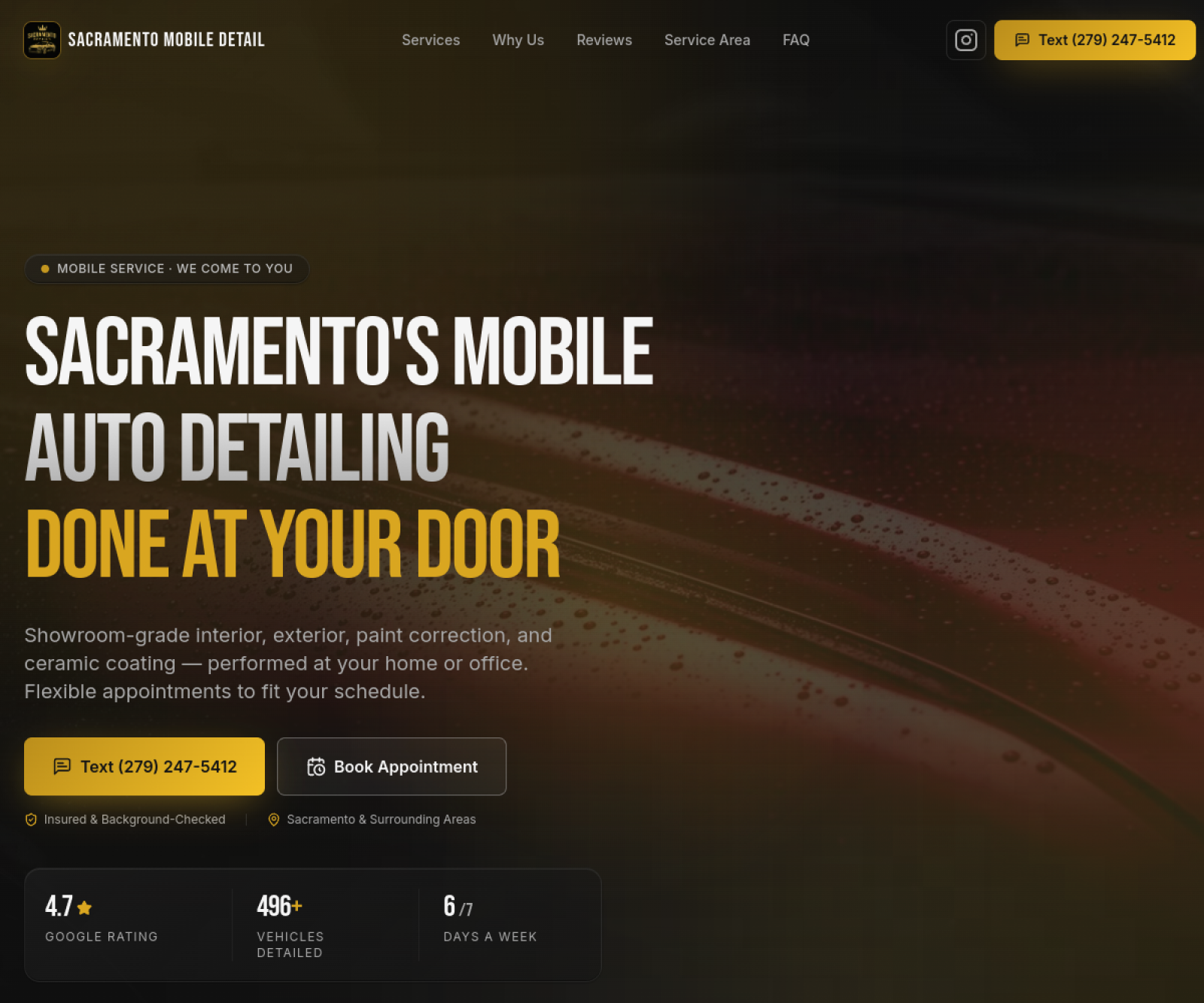 Sacramento Mobile Detailer website