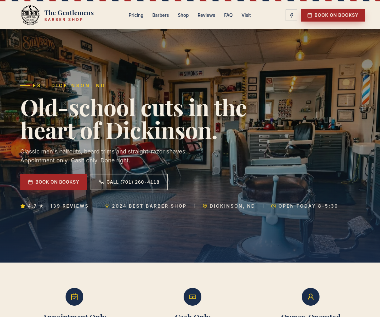 The Gentlemen's Barber website
