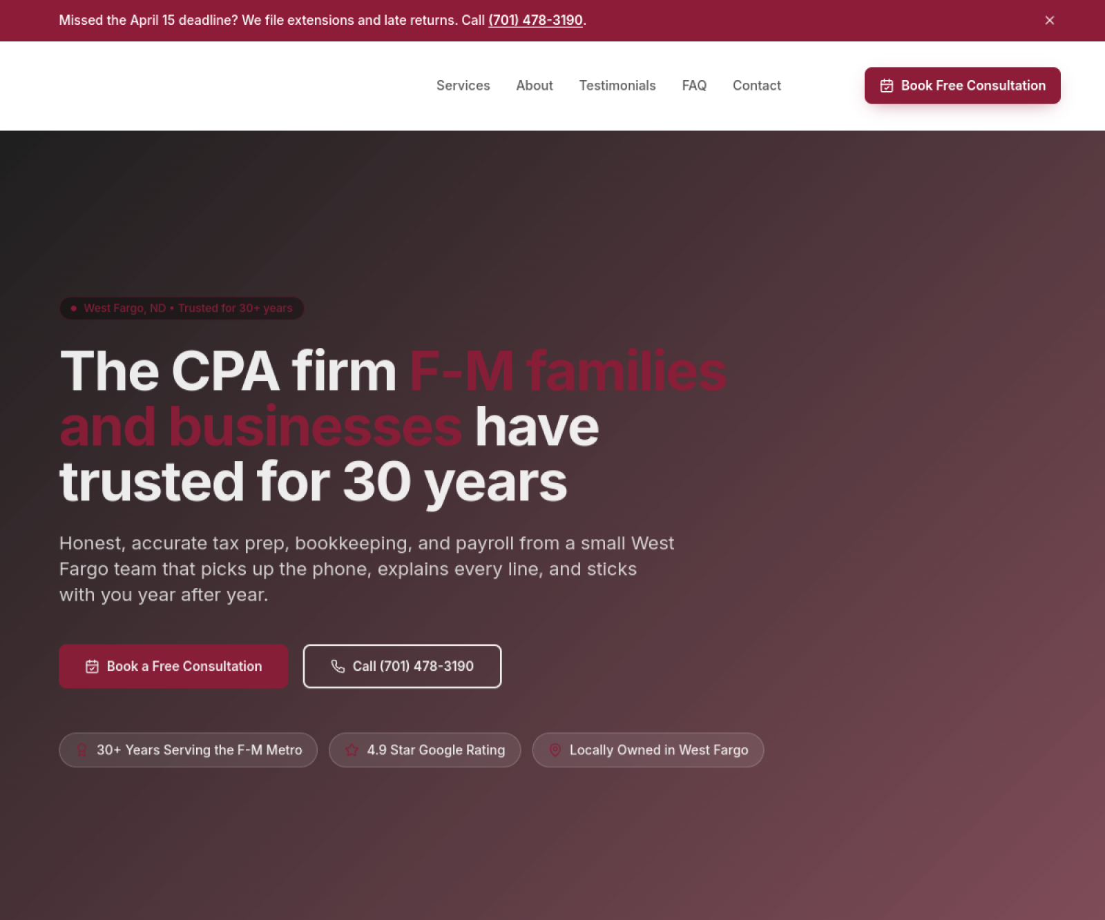 West Fargo CPA website
