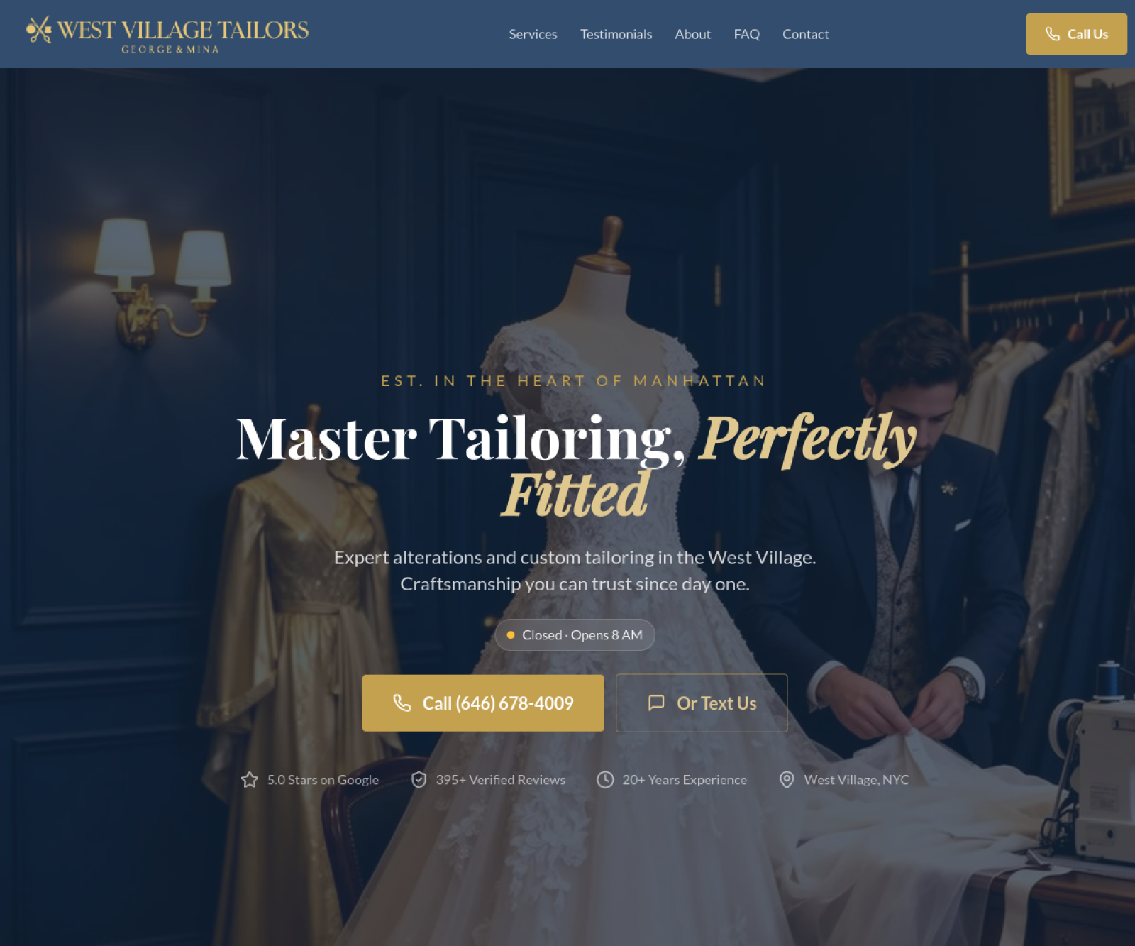 West Village Tailor website