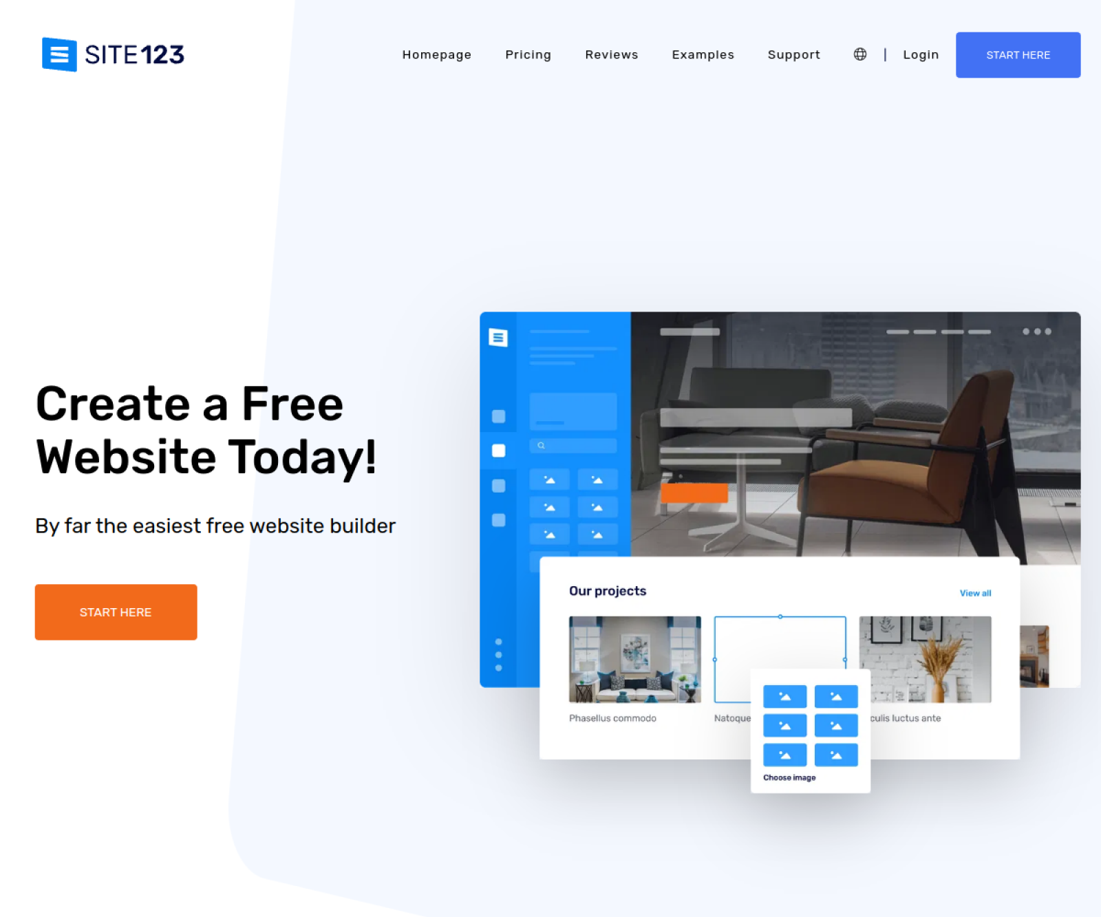 SITE123 website preview