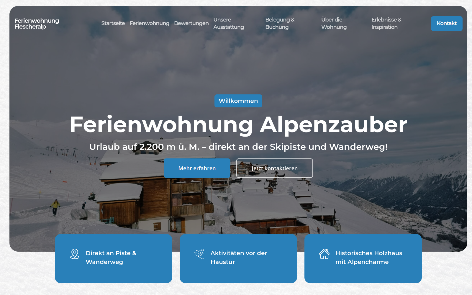 Ferienwohnung website screenshot