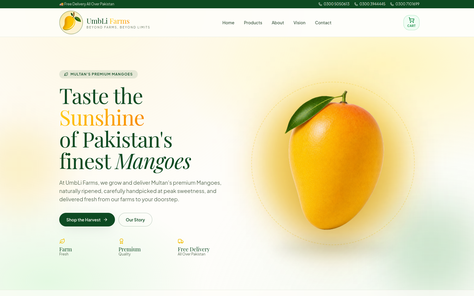 Umbli Farms website screenshot