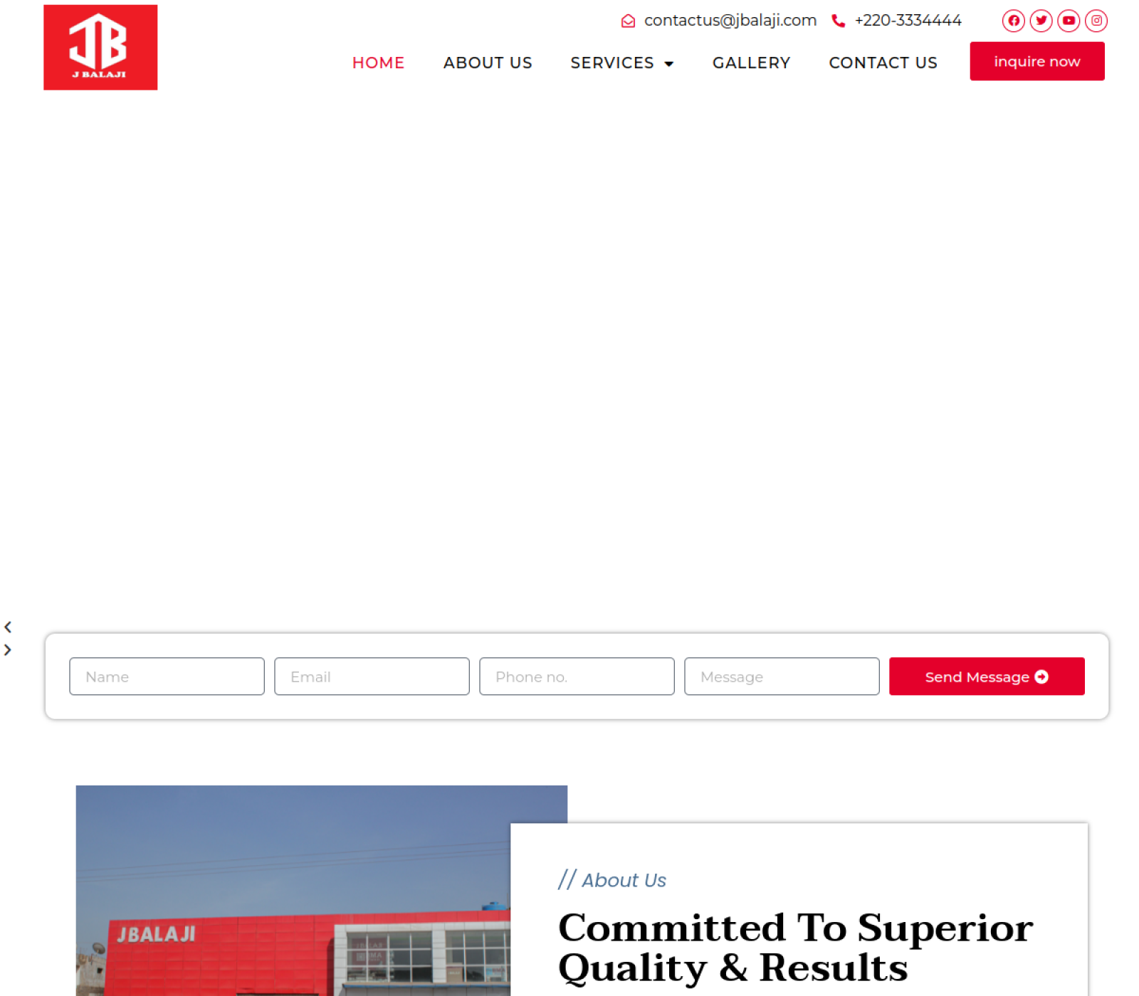 Screenshot of J. Balaji website