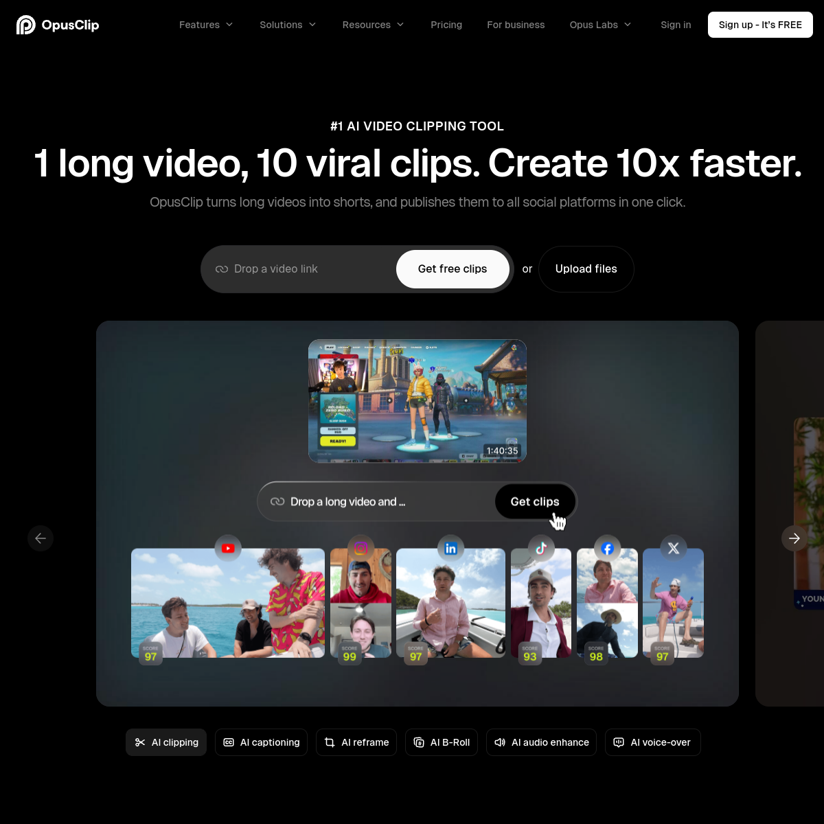 Opus Clip product screenshot
