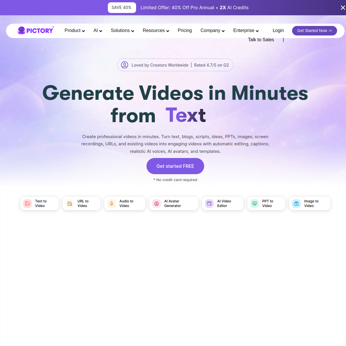 Pictory product screenshot