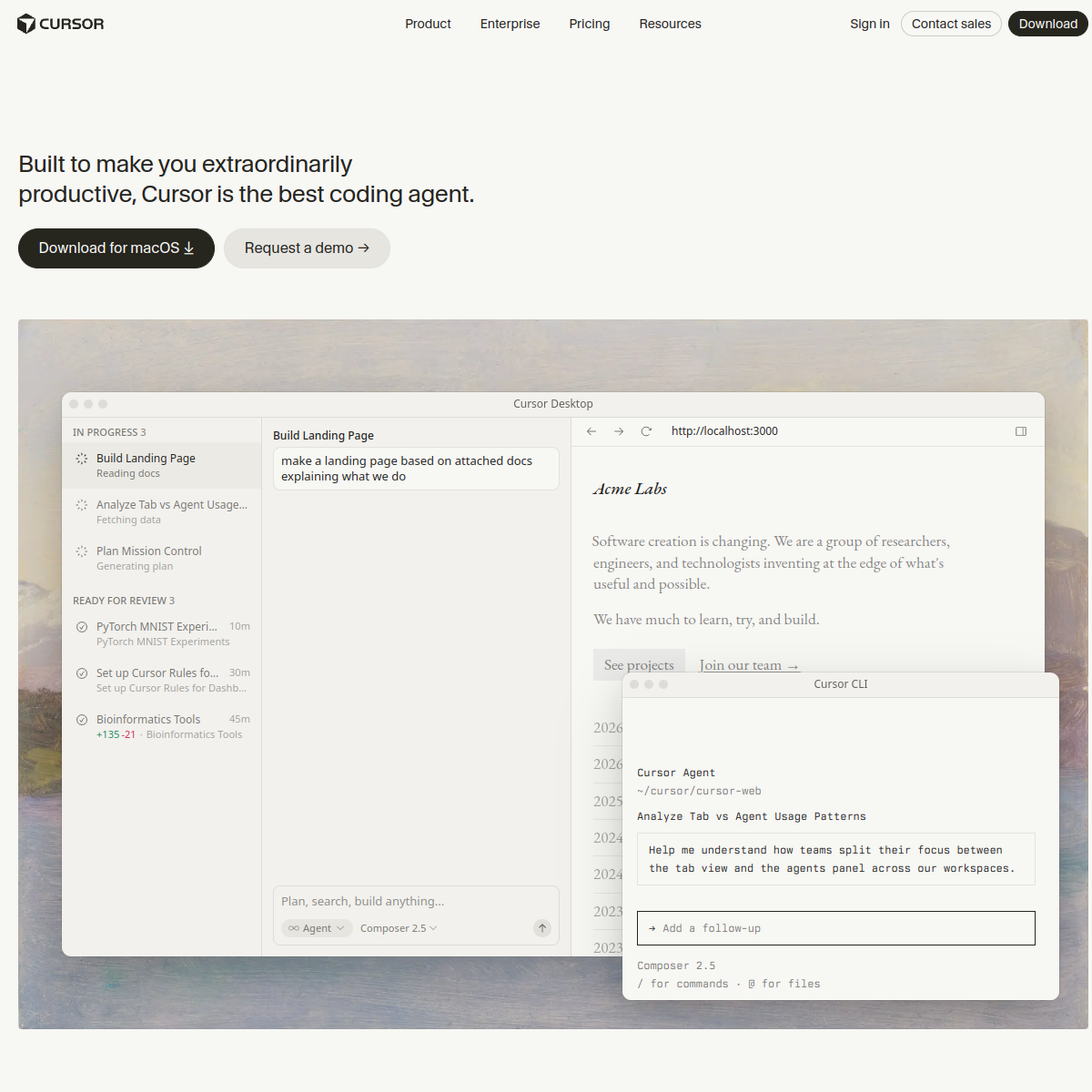 Cursor product screenshot