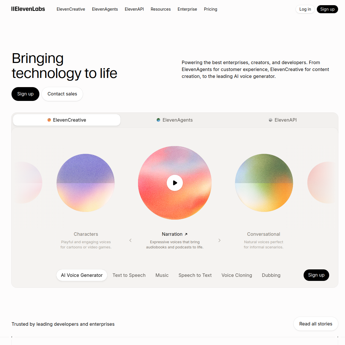 ElevenLabs product screenshot