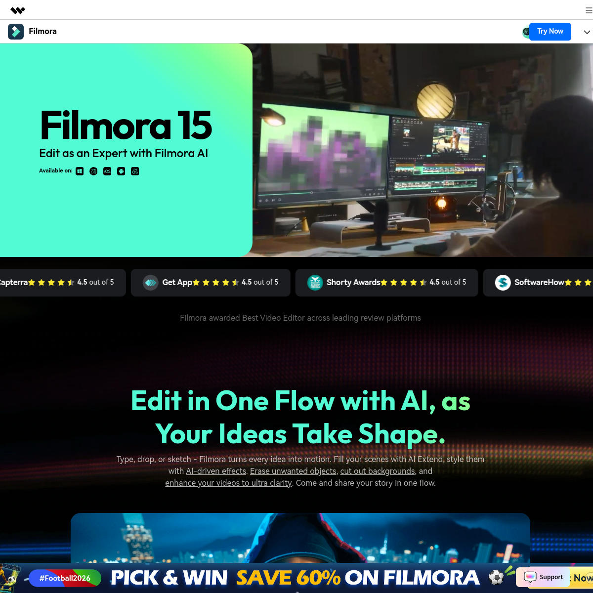 Filmora product screenshot