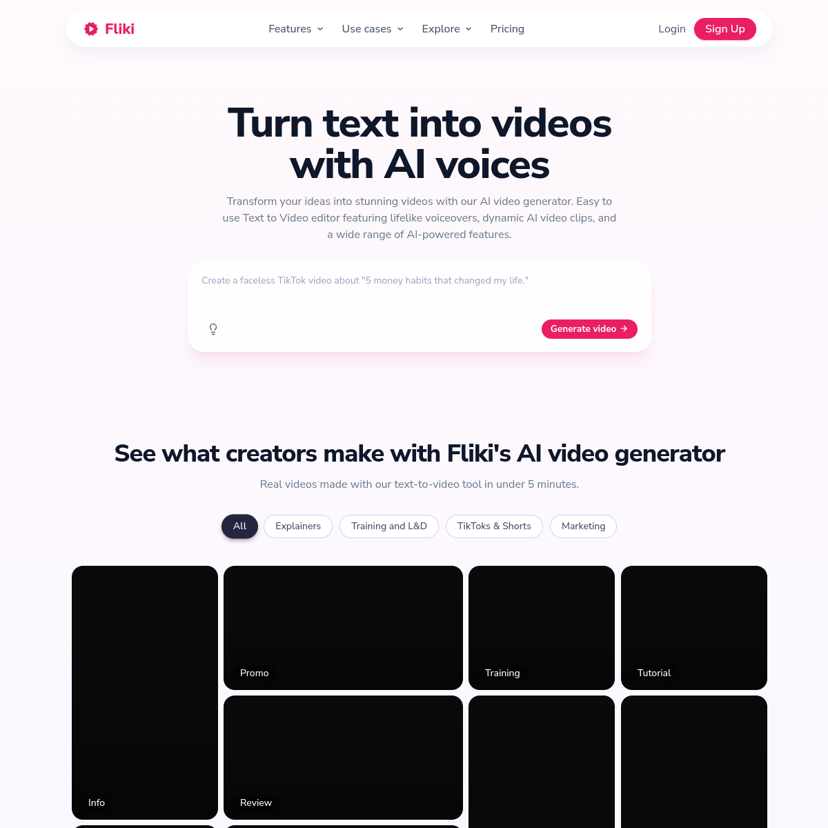 Fliki product screenshot