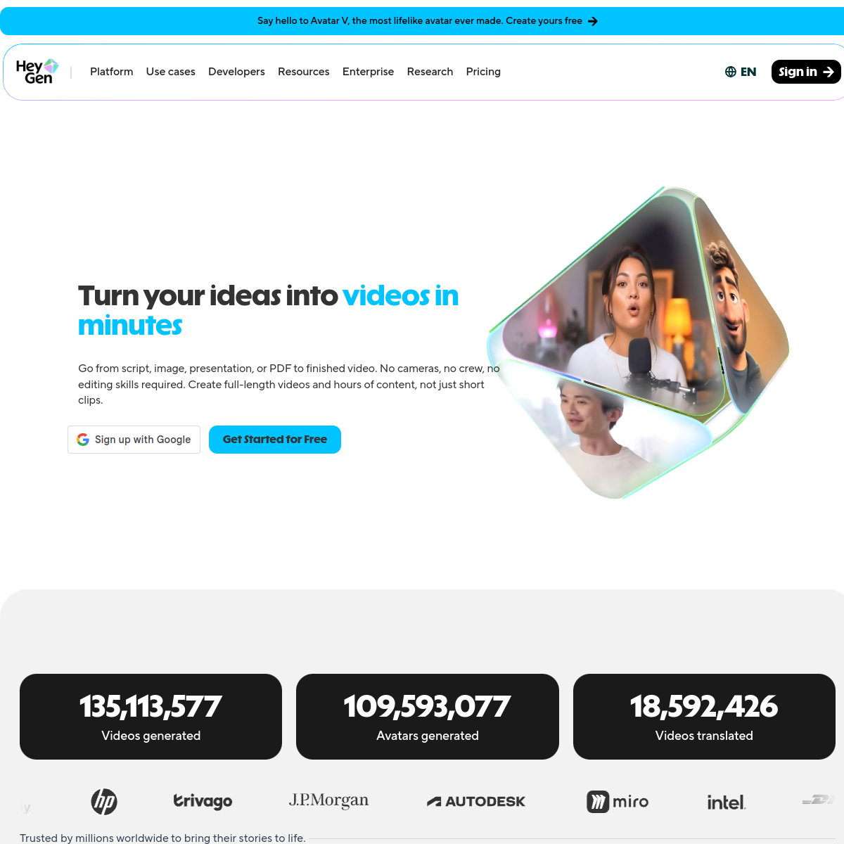 HeyGen product screenshot