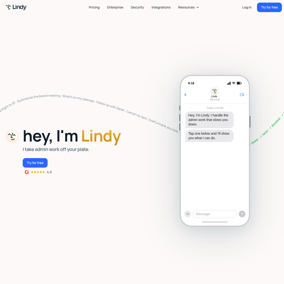 Lindy product screenshot
