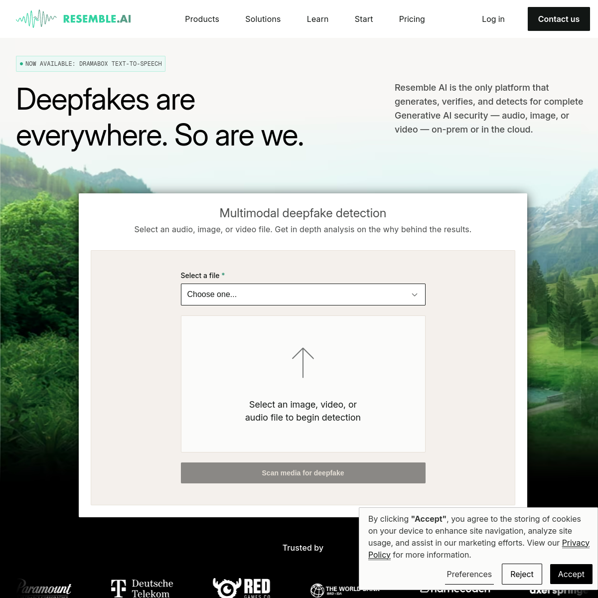 Resemble AI product screenshot