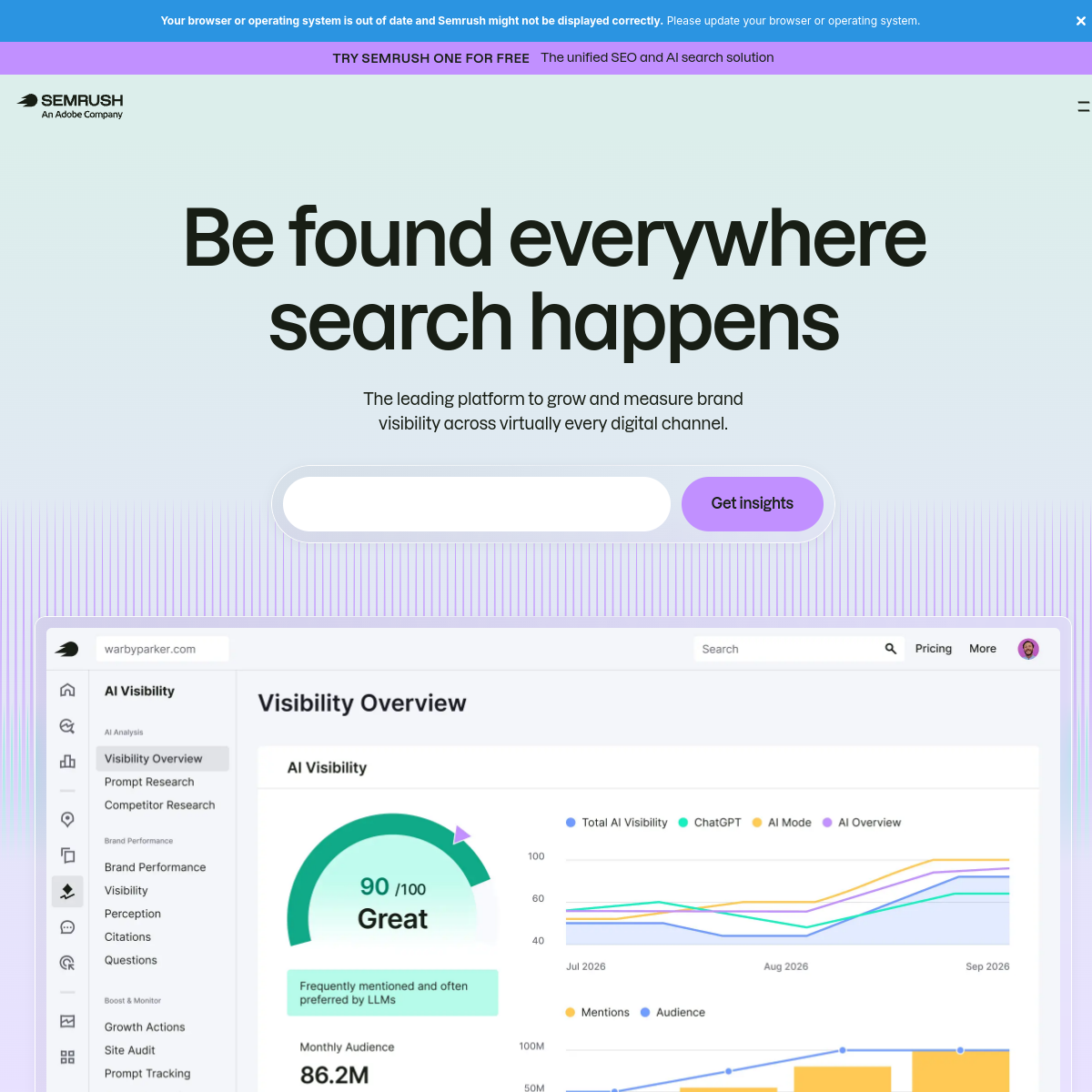 Semrush product screenshot