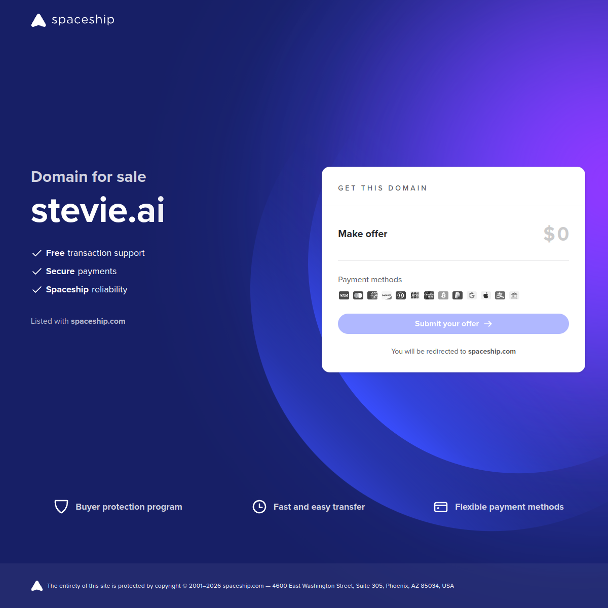 Stevie.ai product screenshot