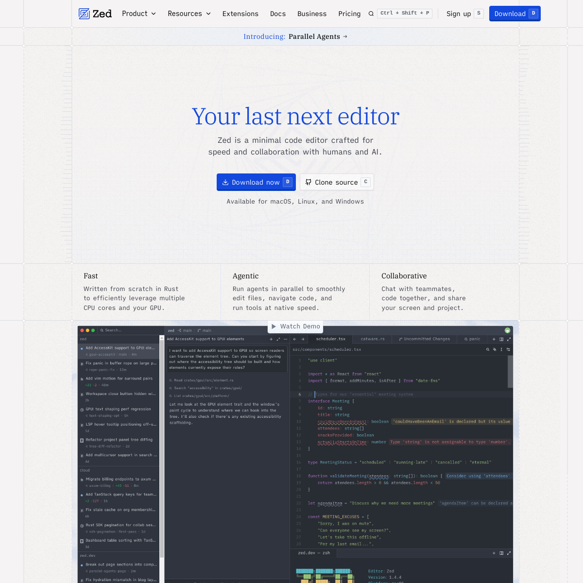 Zed product screenshot