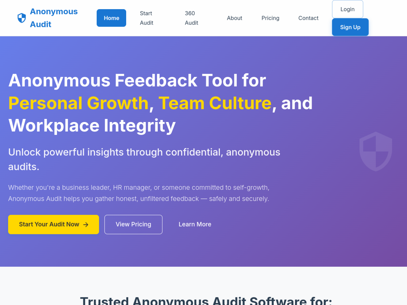 Anonymous Audit System — live screenshot