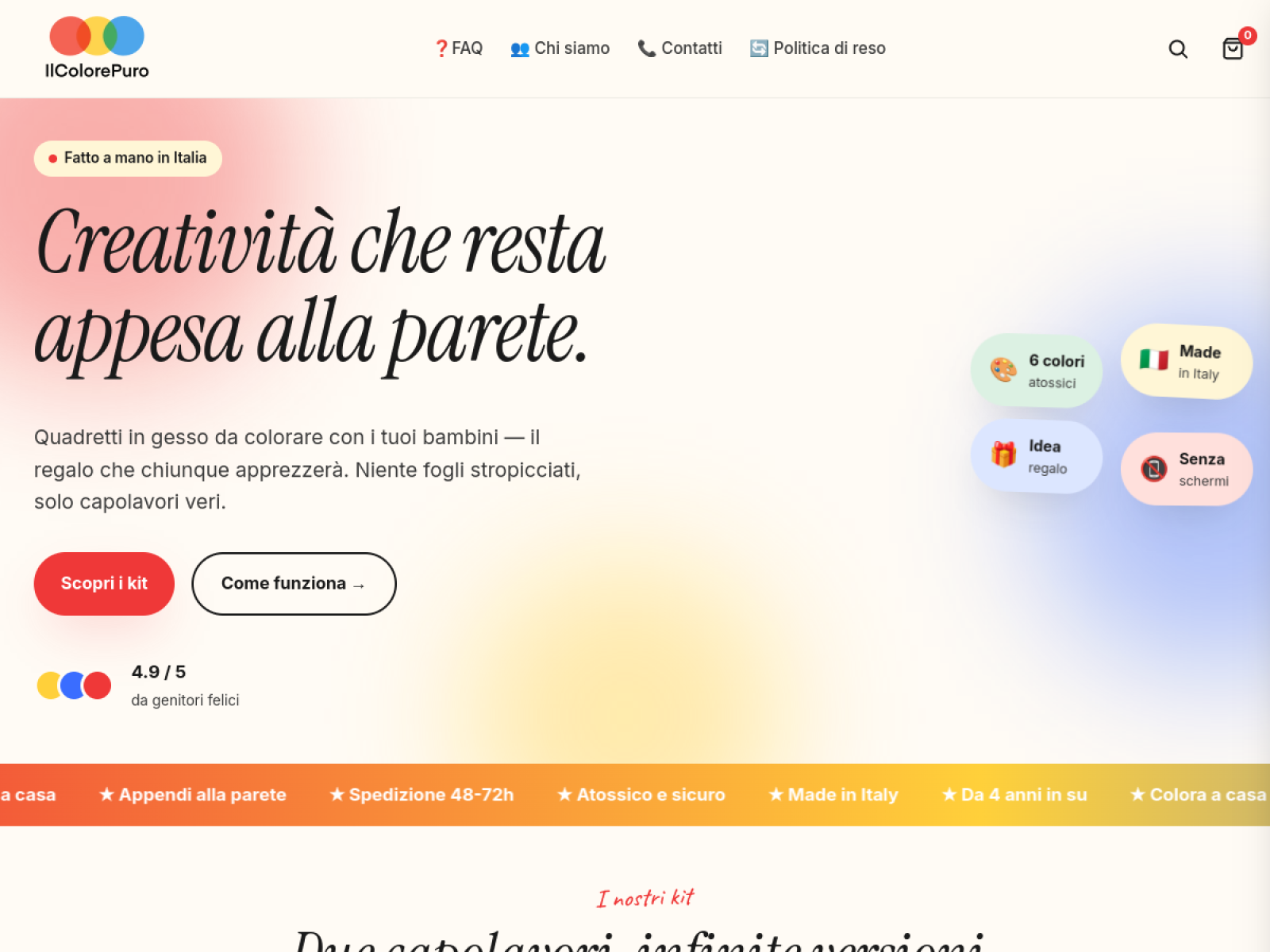 Il Colore Puro — vista desktop hero