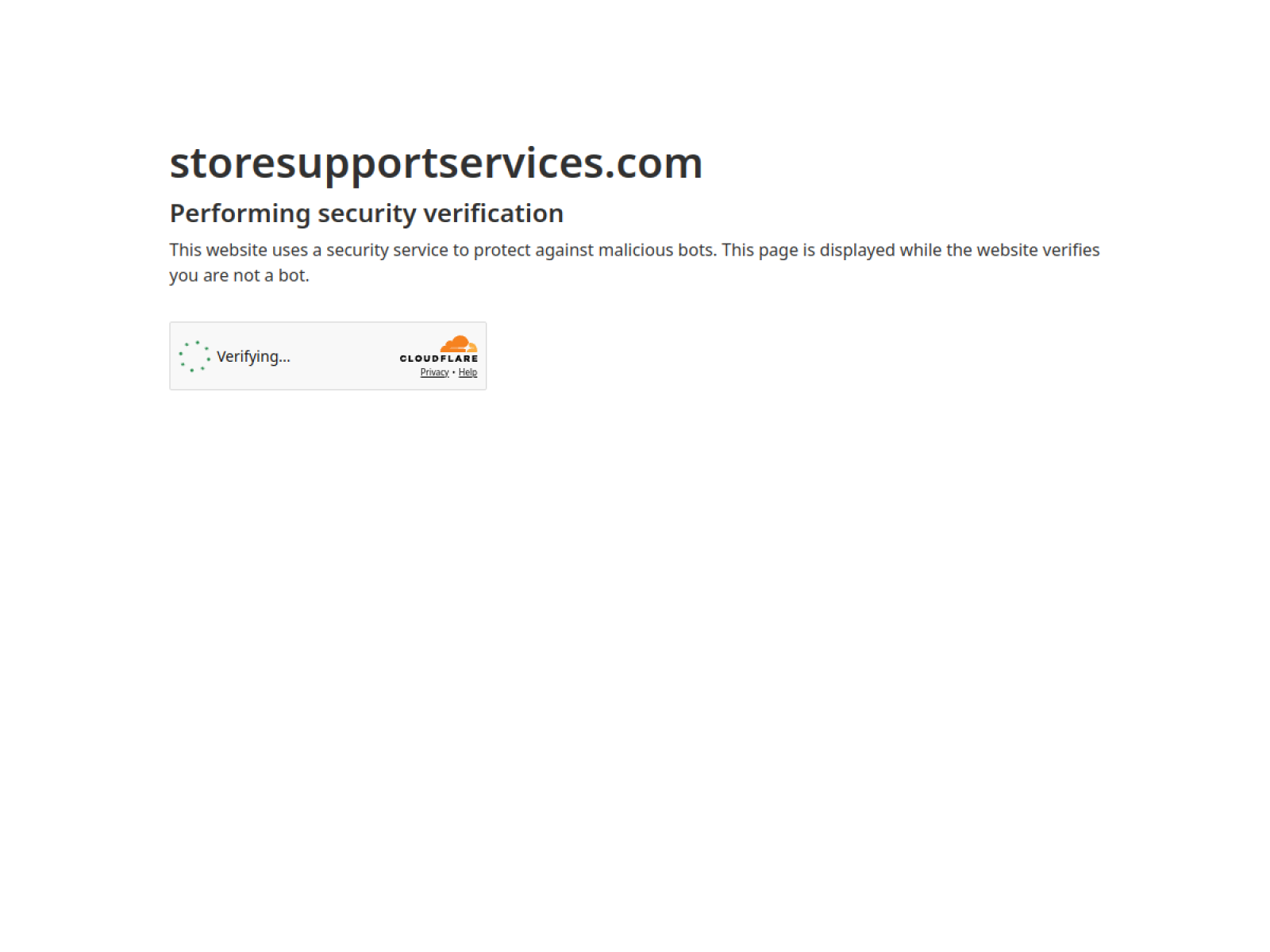 Store Support Services — live screenshot