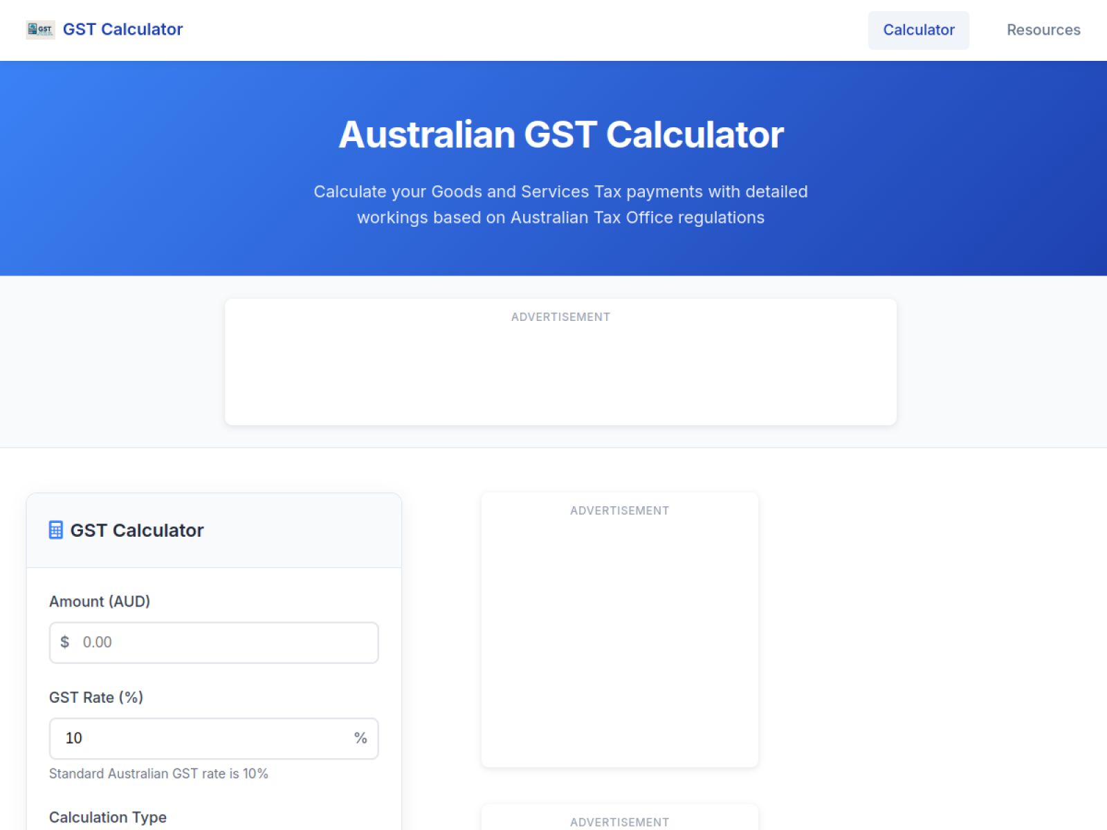 GST Calculator — live screenshot