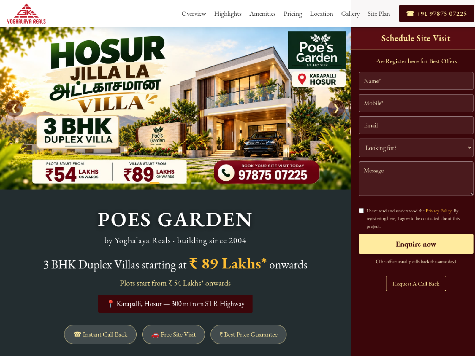Poes Garden by Yoghalaya Reals website screenshot