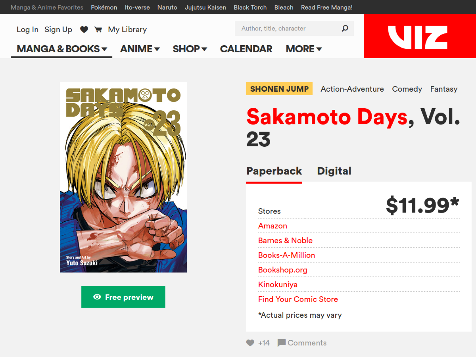 Imagem relacionada a Sakamoto Days Vol. 23 chega às livrarias em edição da VIZ, publicada na fonte VIZ Media