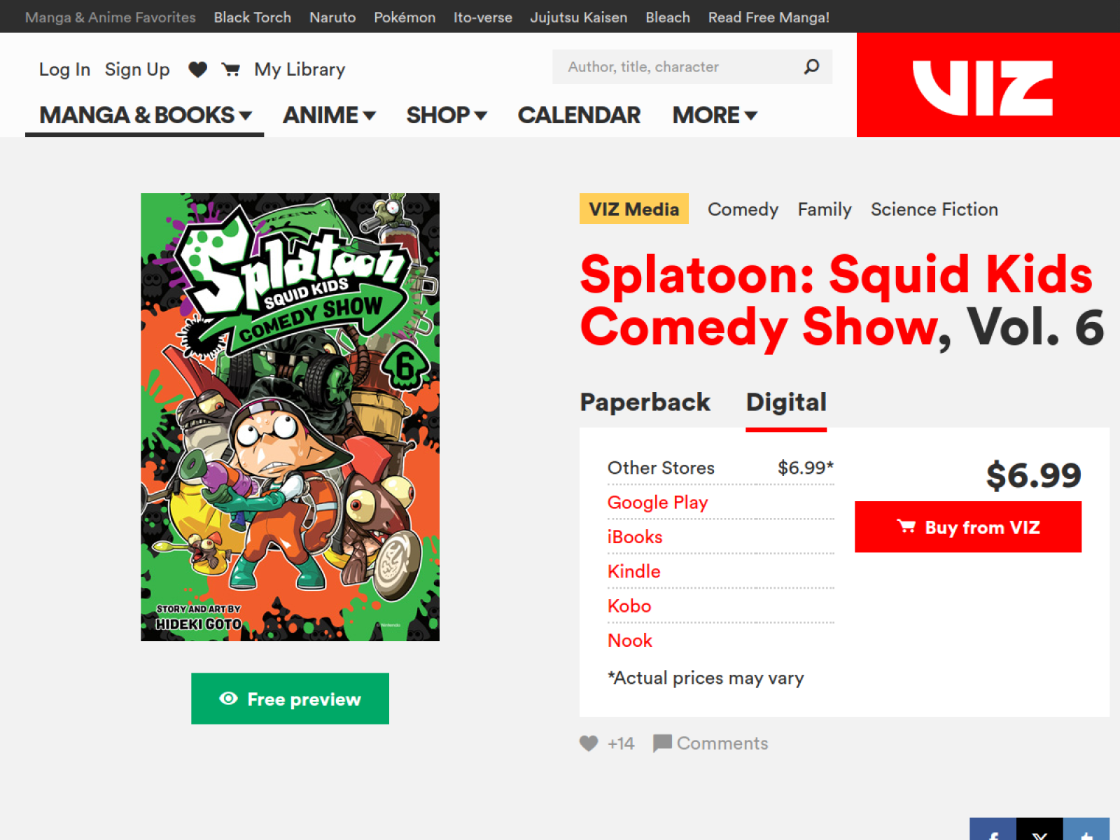 Imagem relacionada a Splatoon: Squid Kids Comedy Show Vol. 6 chega ao catálogo digital, publicada na fonte VIZ Media