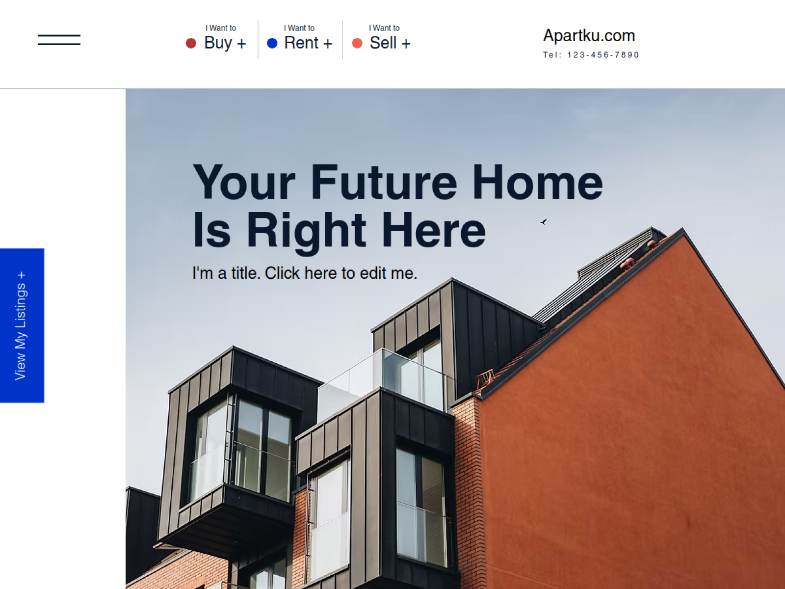 Cuplikan website Apartku — proyek Property & Hospitality oleh Wirasena Digital
