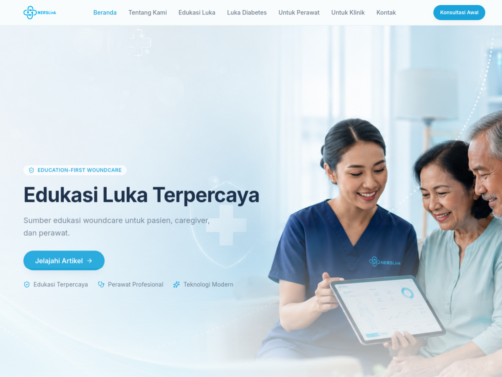 Cuplikan website NERSLink — proyek NERSLink untuk Digital Healthcare oleh Wirasena Digital