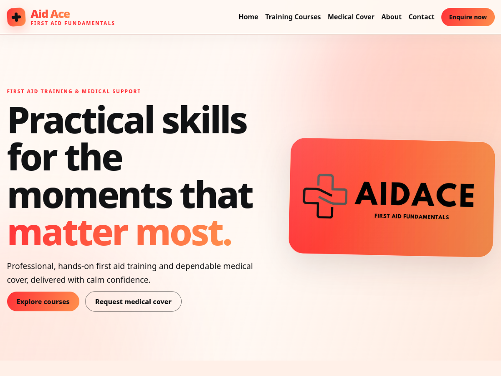 AID ACE live website preview