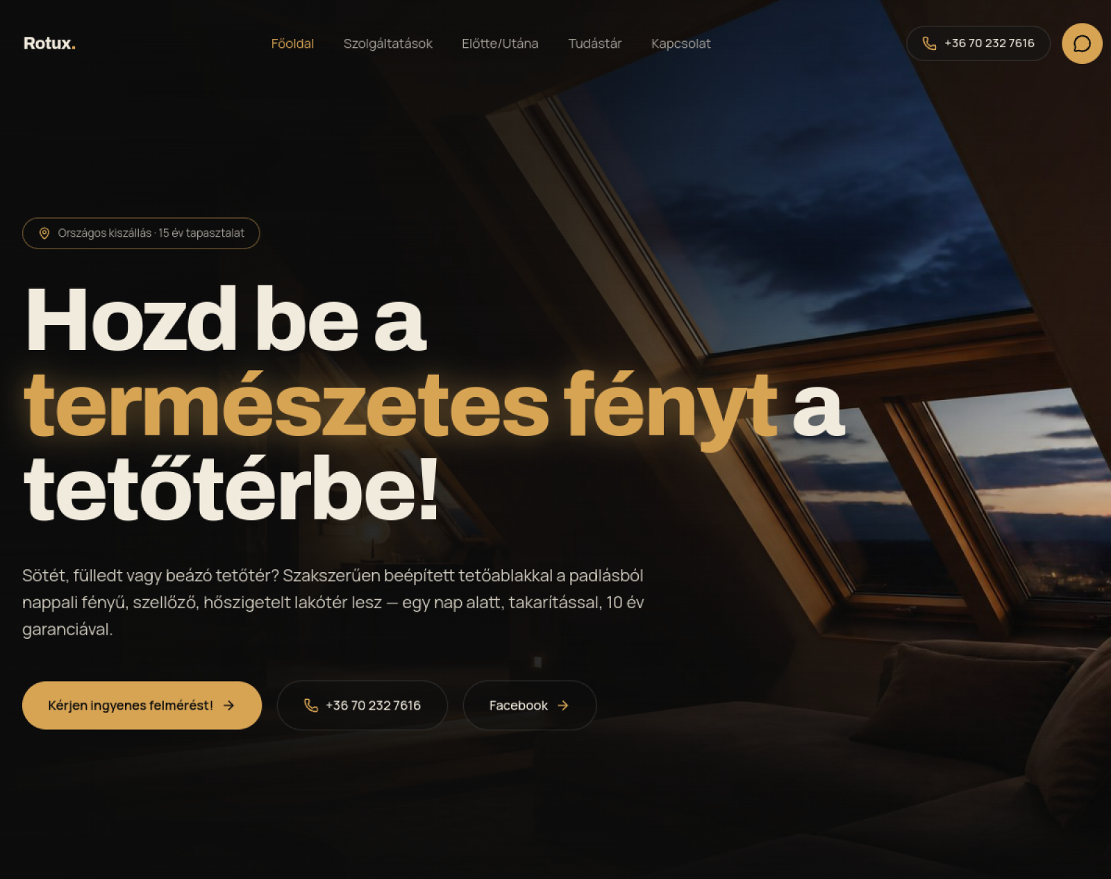 ROTUX weboldal előnézete