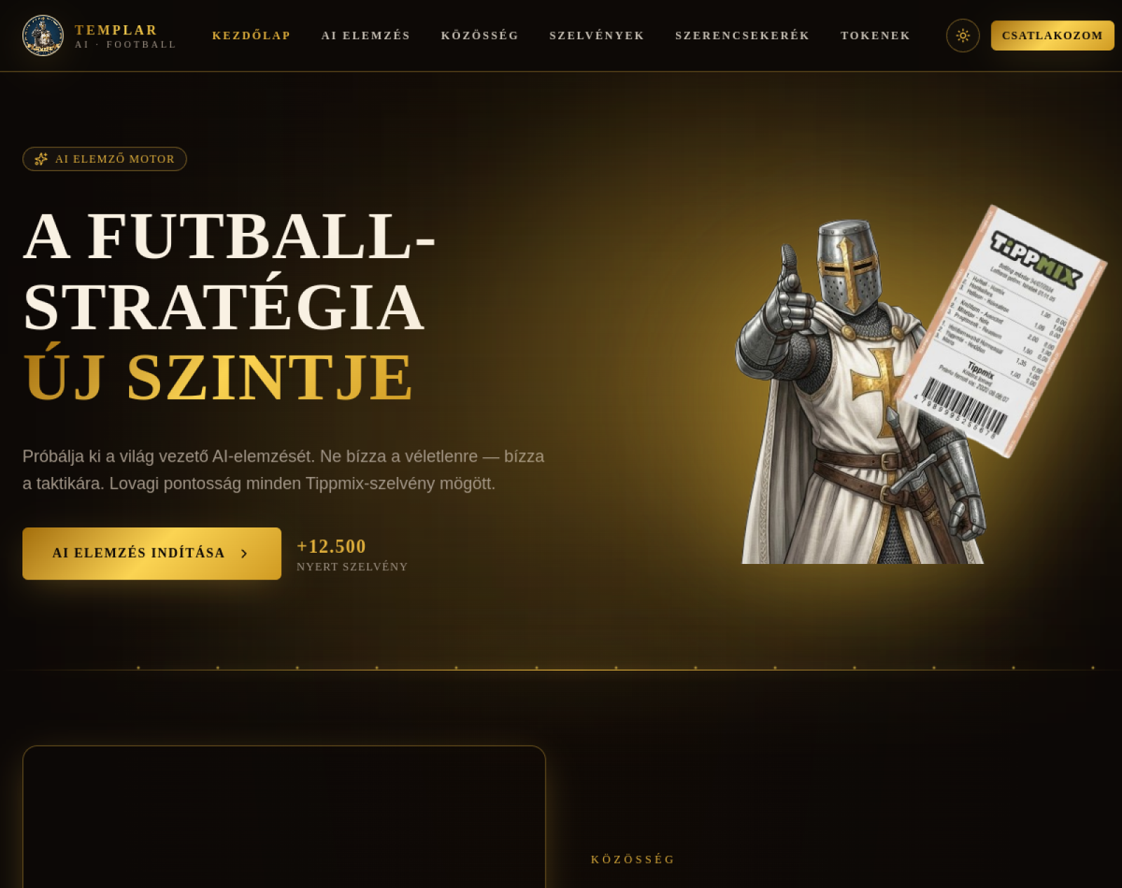 TEMPLAR AI weboldal előnézete