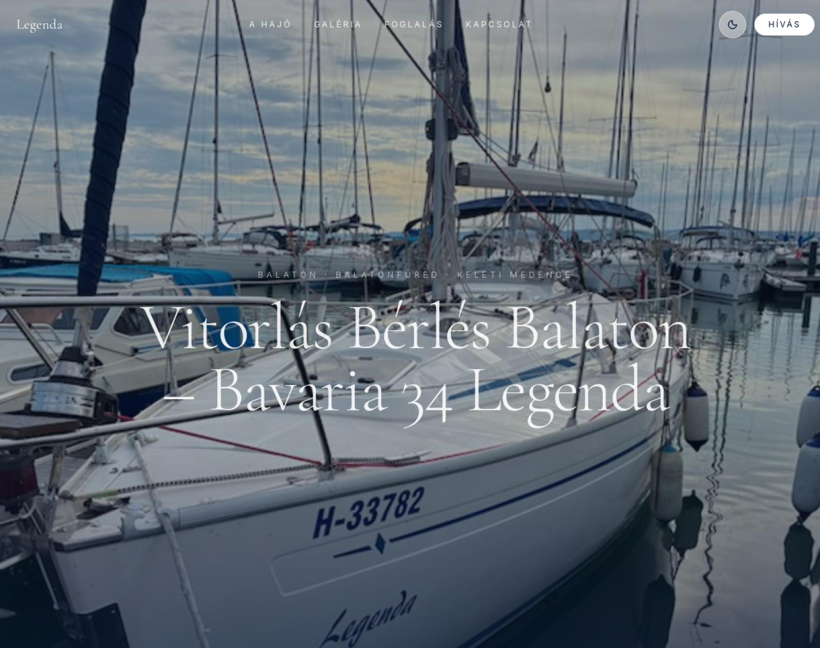 VITORLÁSBÉRLÉS BALATON weboldal előnézete