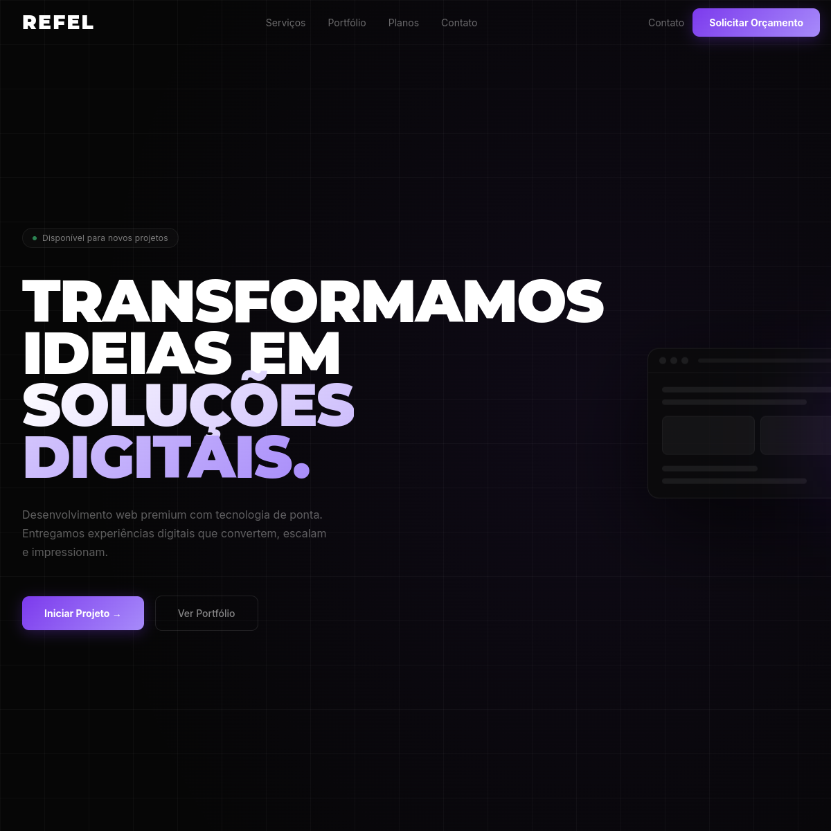 Site REFEL no ar