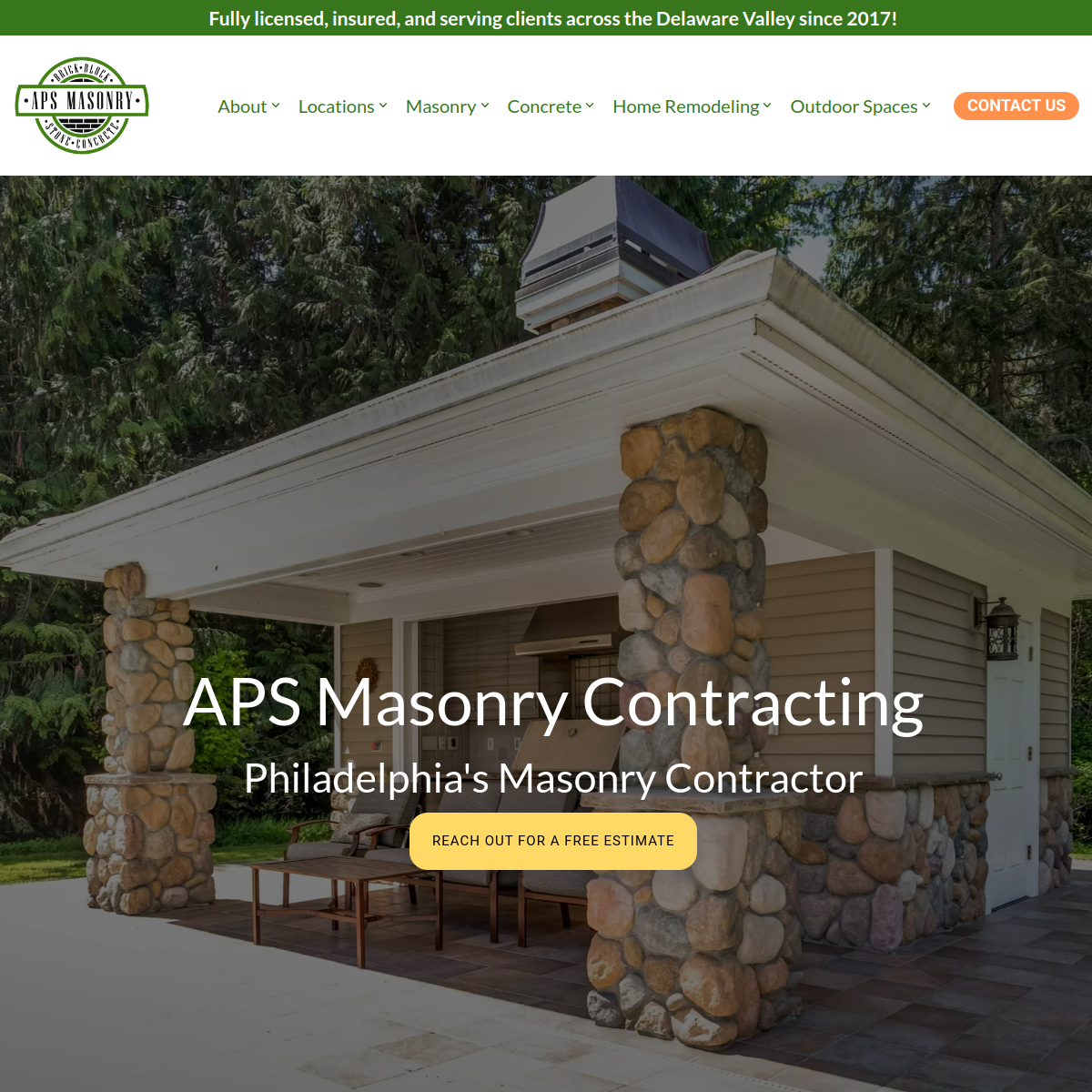 APS Masonry Contracting homepage