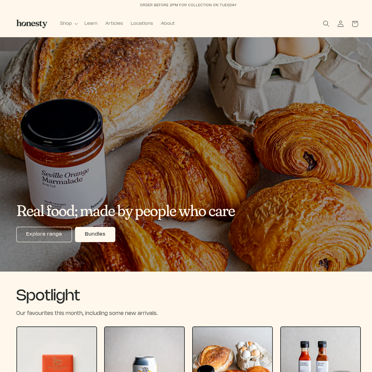 Honesty Group website homepage screenshot