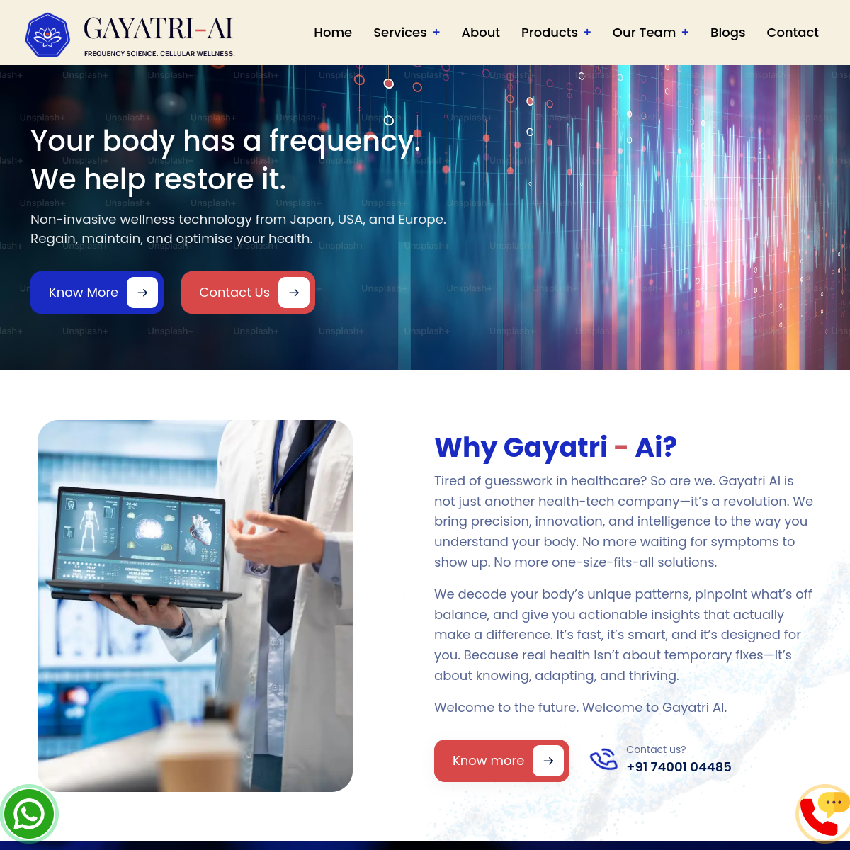 Gayatri AI live website preview