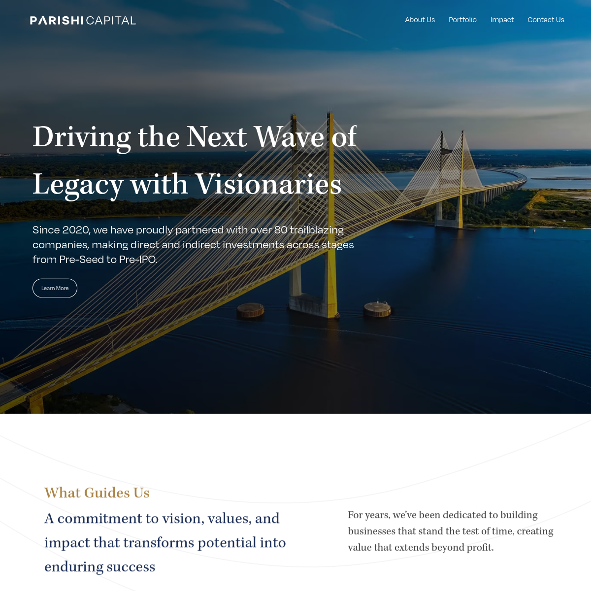 Parishi Capital live website preview
