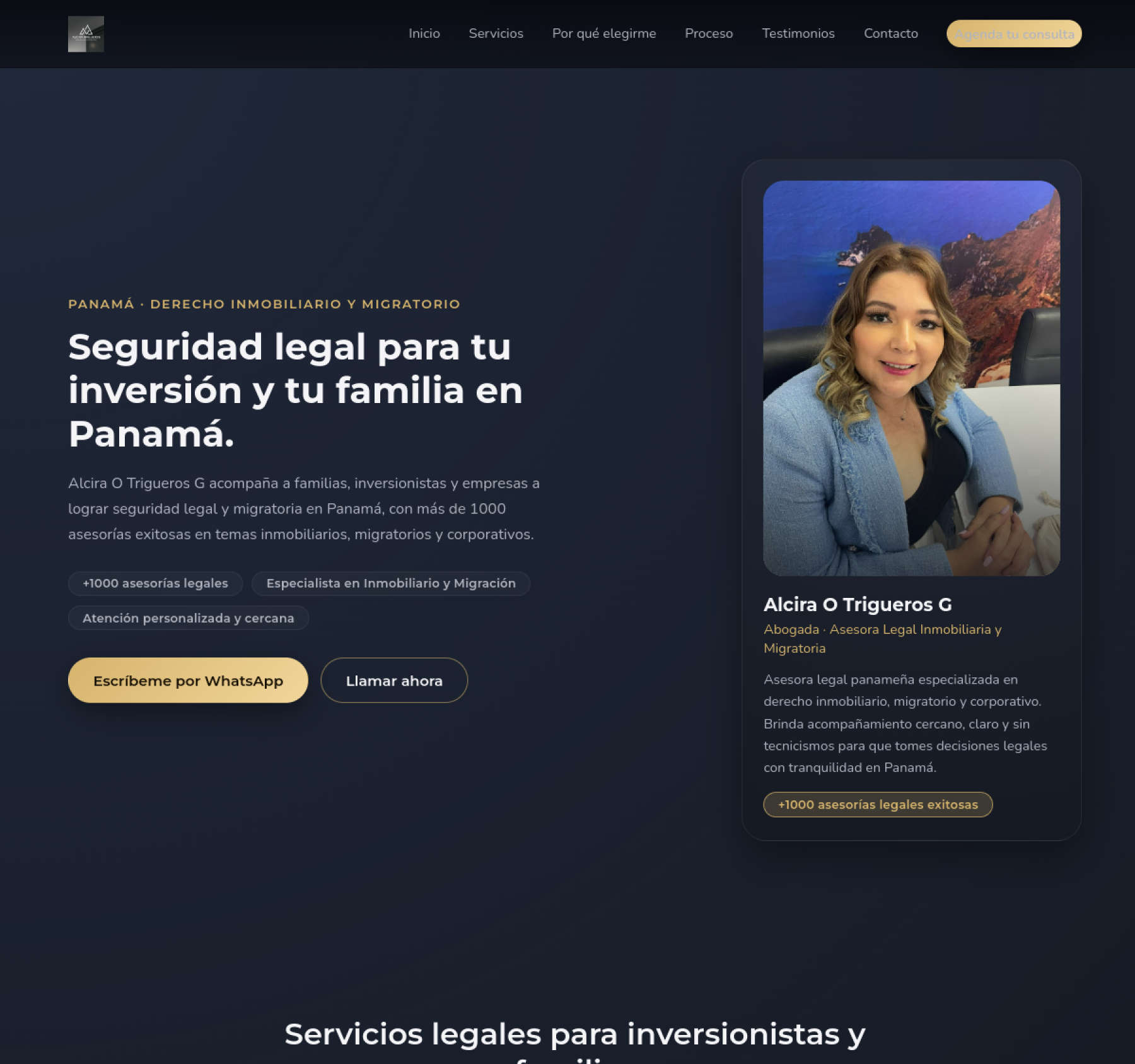 Vista previa del proyecto Alcira Trigueros Legal Inmobiliaria