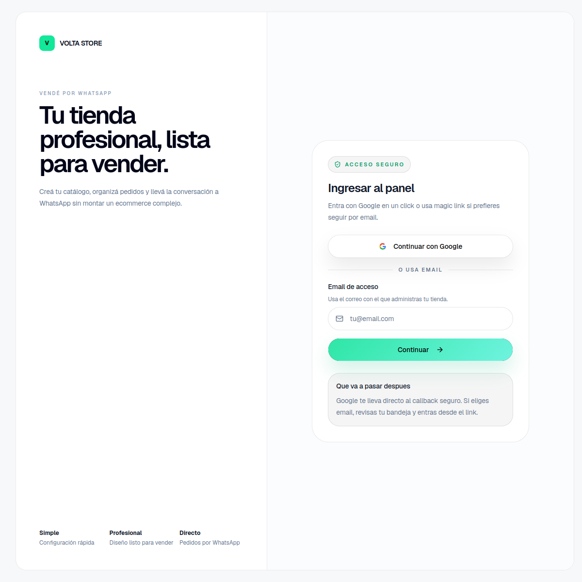 Volta Store live product screenshot